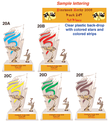 New Series Clear Trophy with Stars #20AG