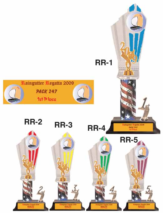 Raingutter Regatta Trophy with Plastic Backing 2 Inch Emblem #RR1-5