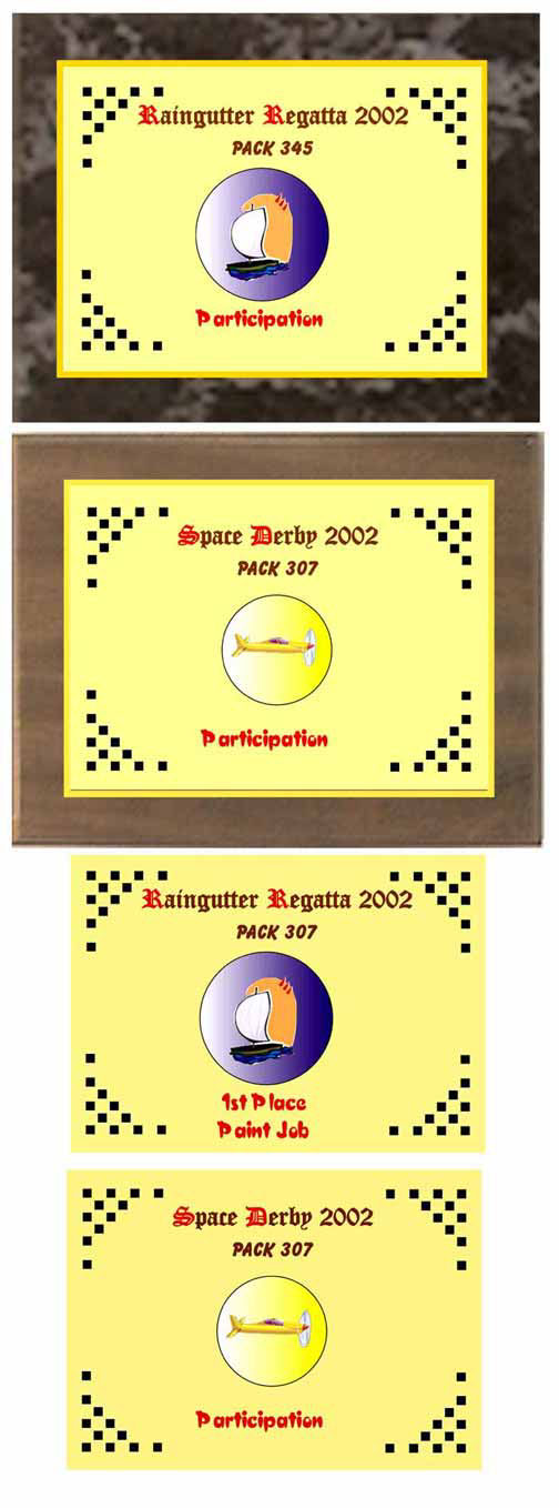 Raingutter Ragatta and Space Derby certificates #RRSDC